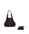 Minibag a mano Donna DUA scamosciata Marrone scuro con tracolla vicino