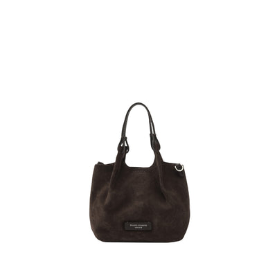 Minibag a mano Donna DUA scamosciata Marrone scuro frontale