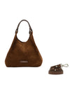 Borsa a mano Donna DUA in pelle scamosciata marrone con tracolla
