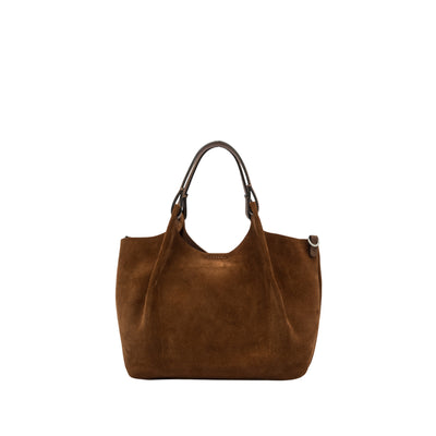 Borsa a mano Donna DUA in pelle scamosciata marrone retro
