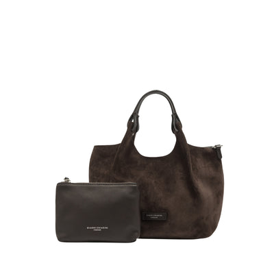 Borsa a mano Donna DUA in pelle scamosciata con pochette