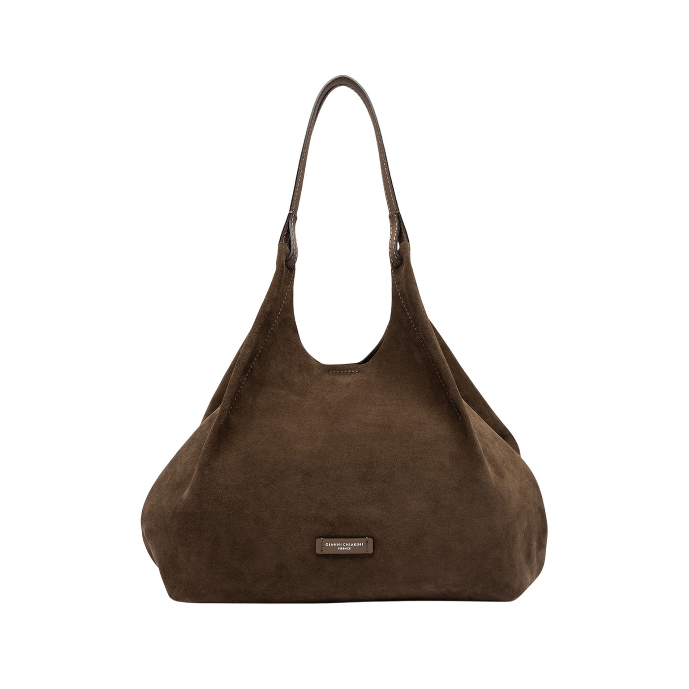 Borsa a spalla DUA in pelle scamosciata marrone