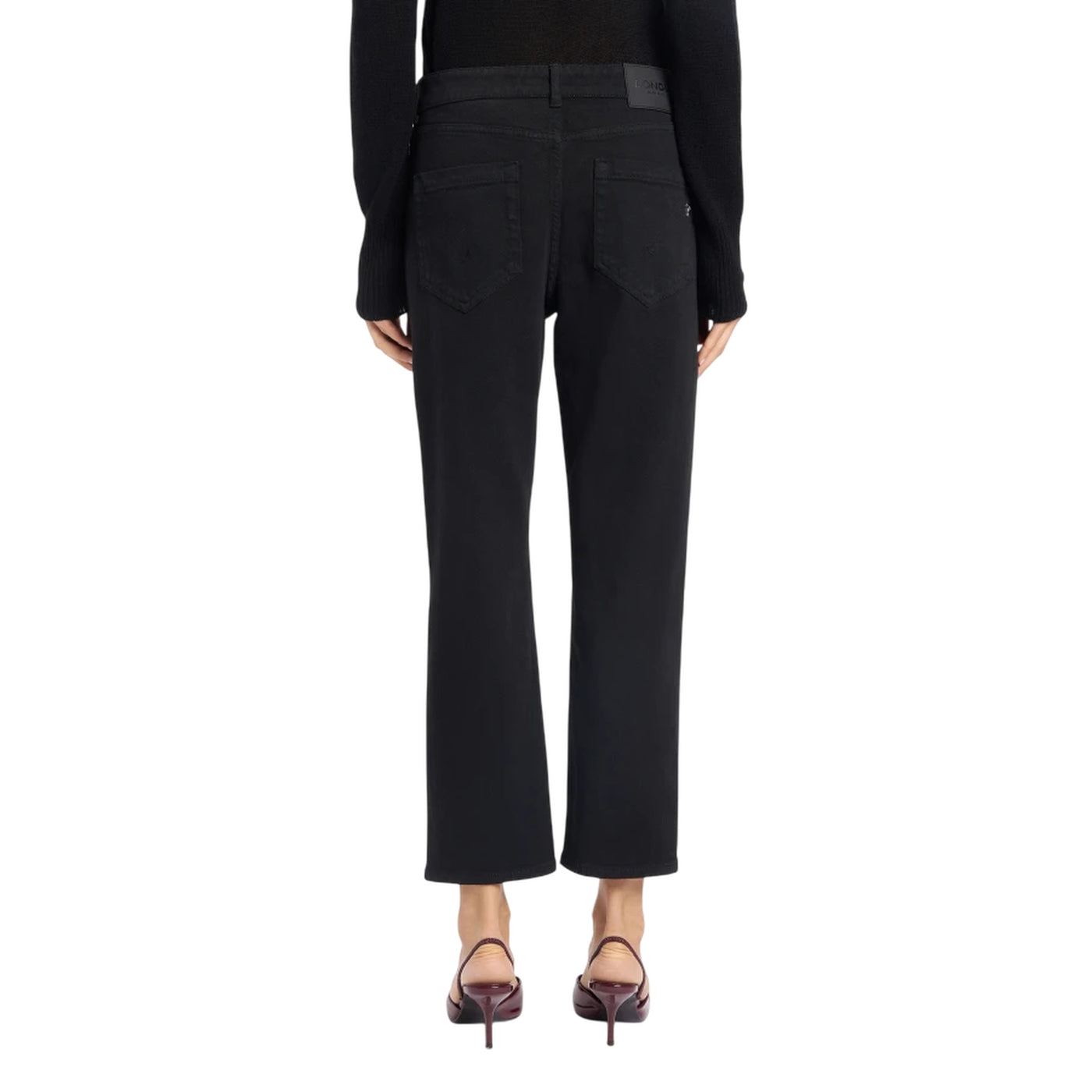 Jeans Don Koons in denim elasticizzato nero modella retro