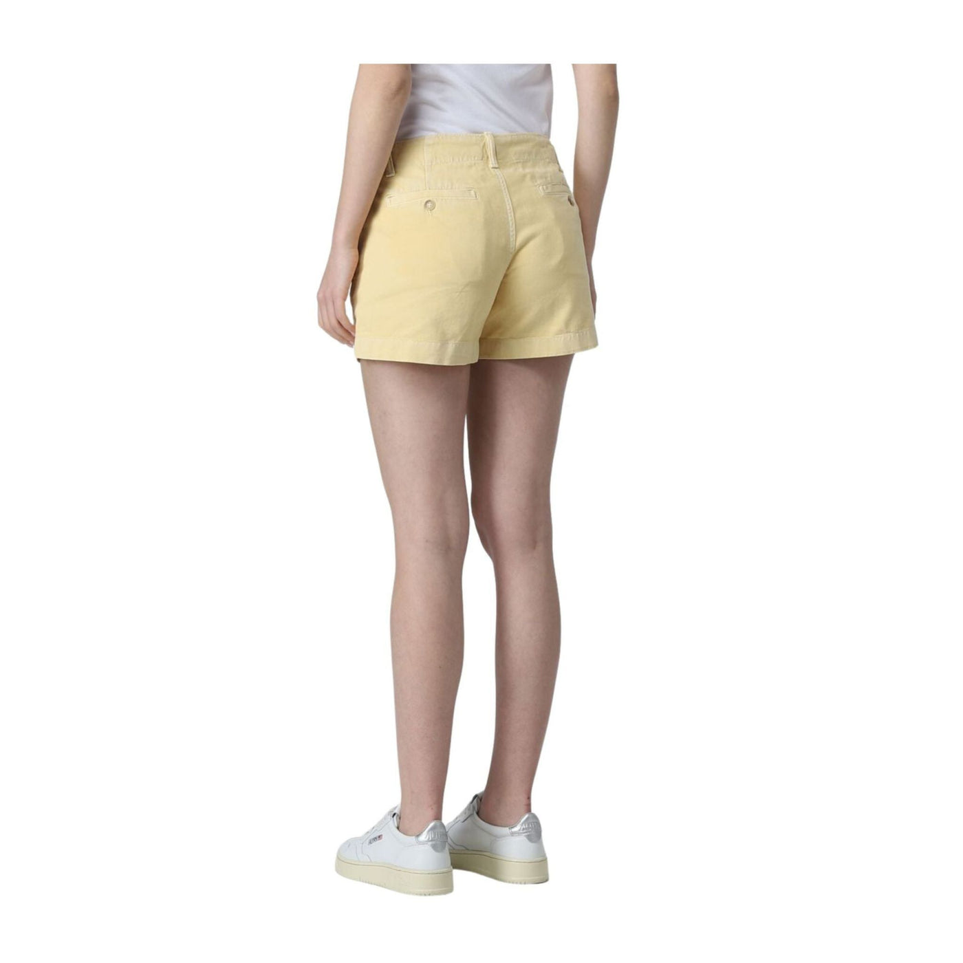 Yellow women's Bermuda shorts in cotton