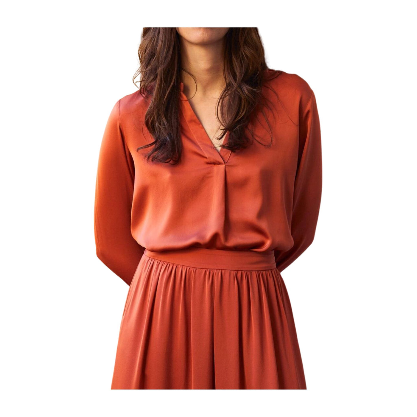 Women's blouse in solid color silk