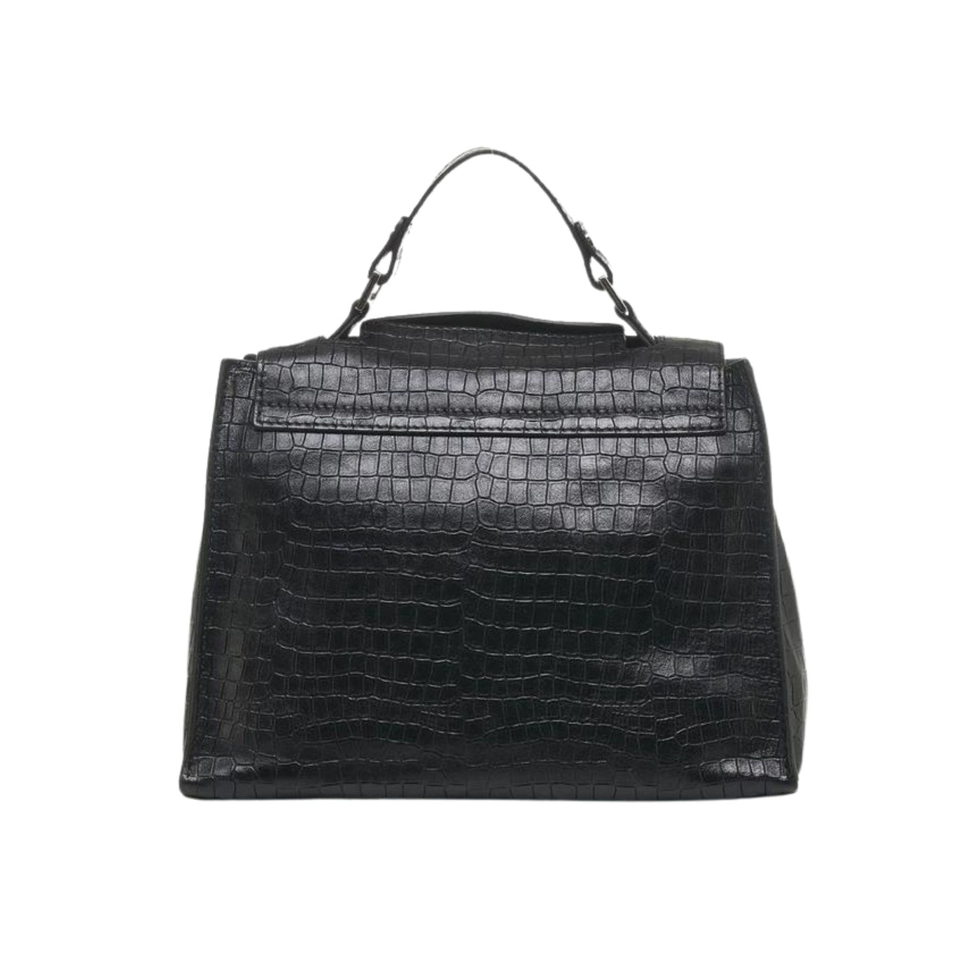 Borsa con effetto coccodrillo all over colore Nero