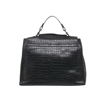 Borsa con effetto coccodrillo all over colore Nero