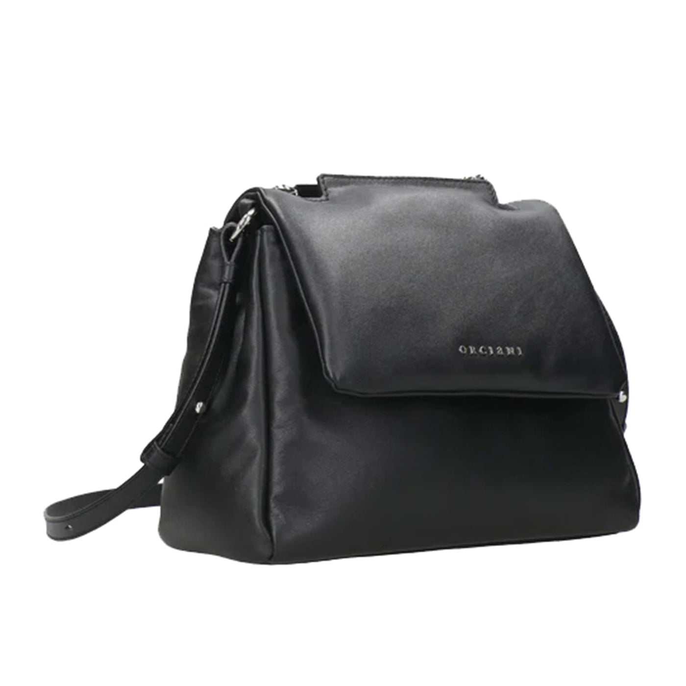 Borsa in pelle effetto bold Nero