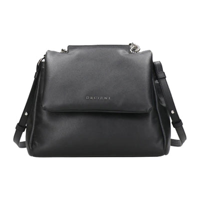 Borsa in pelle effetto bold Nero