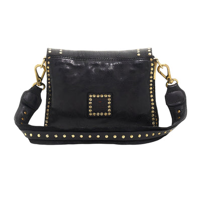 Tracolla media Agnese da donna in pelle nera retro
