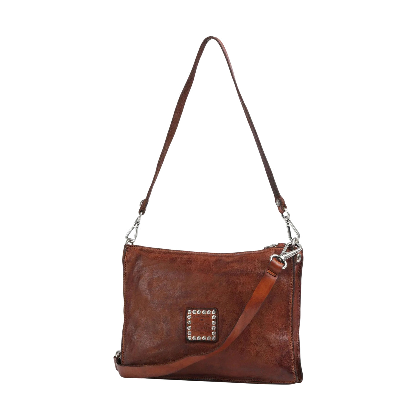 Borsa a tracolla Marrone con borchie a farfalla retro