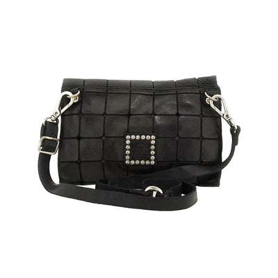 Borsa a tracolla Acacia motivo laser Nero retro