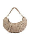 Borsa a spalla Donna in pelle plissettata Beige