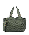 Borsa a mano Donna in pelle traforata Verde