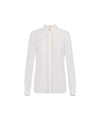 Camicia bianca Donna in georgette con bande lettering