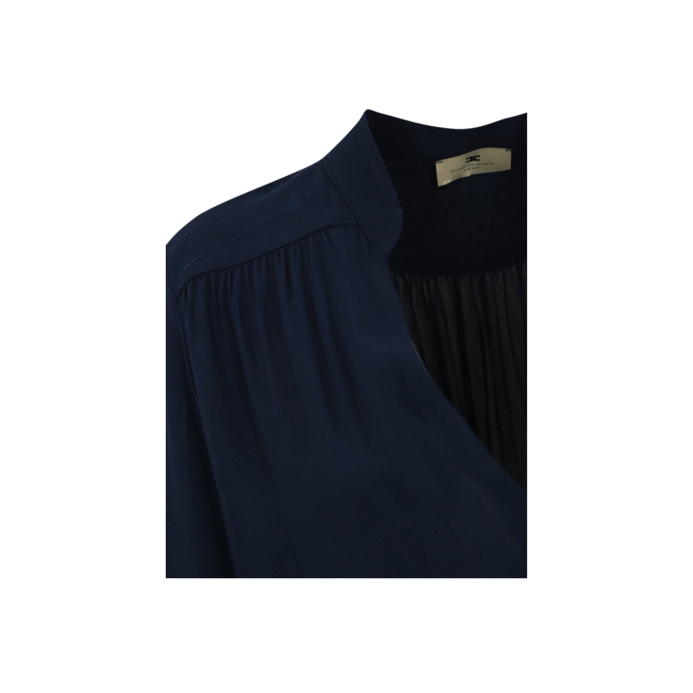 Dettaglio ravvicinato Blusa Donna Bianca, con scollo a V e con maniche lunghe