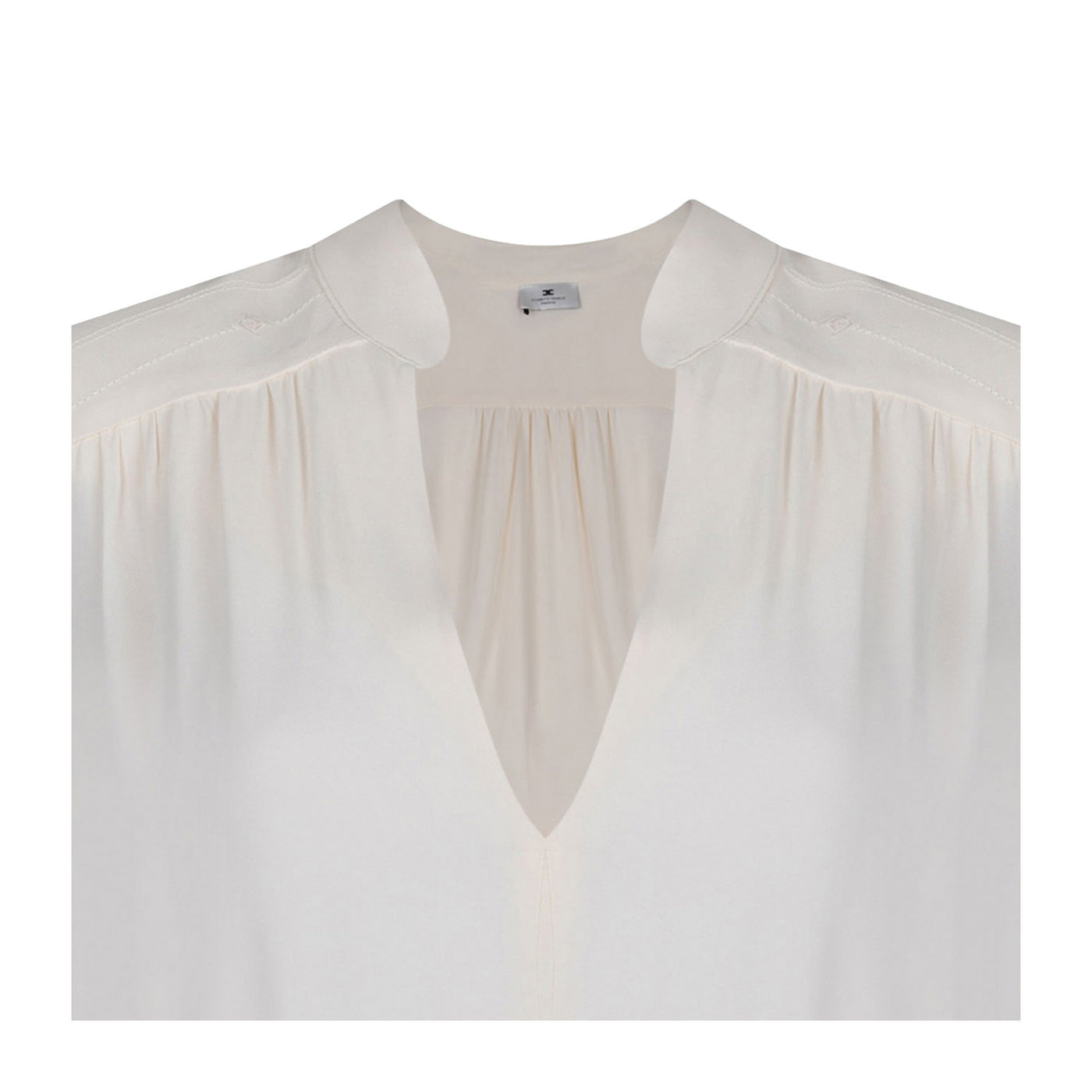 Blusa Donna Bianca, con scollo a V e con maniche lunghe