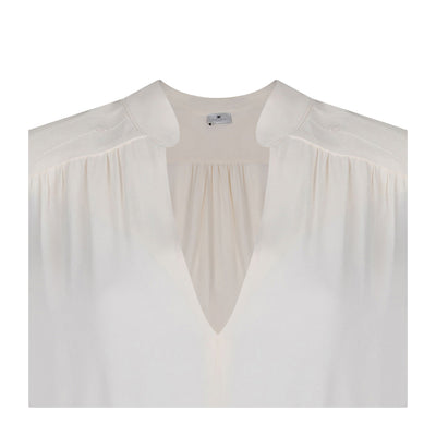 Blusa Donna Bianca, con scollo a V e con maniche lunghe