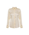 Camicia in raso di seta con doppi polsi Beige