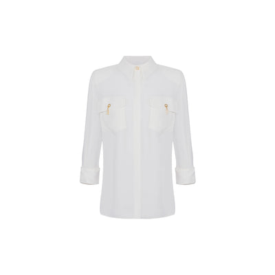 Acquista subito la Camicia Donna, in viscosa, spalline imbottite, maniche a tre quarti e dettagli metallo in oro, firmata Elisabetta Franchi su Old England: vieni a scoprire tutta la collezione sul nostro sito