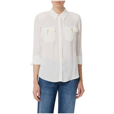 Acquista subito la Camicia Donna, in viscosa, spalline imbottite, maniche a tre quarti e dettagli metallo in oro, firmata Elisabetta Franchi su Old England: vieni a scoprire tutta la collezione sul nostro sito