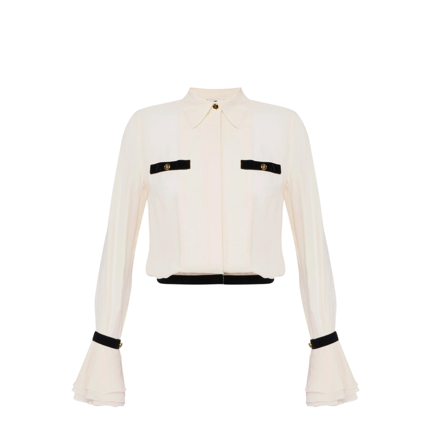 Camicia Donna in georgette con bottoni gioiello