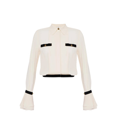 Camicia Donna in georgette con bottoni gioiello