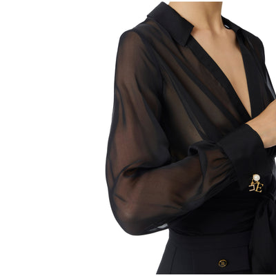 Acquista subito la Camicia Donna, in pura seta con polsi con gemelli e collo con scollo a V incrociato firmata Elisabetta Franchi su Old England: vieni a scoprire tutta la collezione sul nostro sito