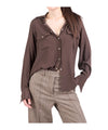 Camicia Donna a tinta unita, con colletto classico e taschine