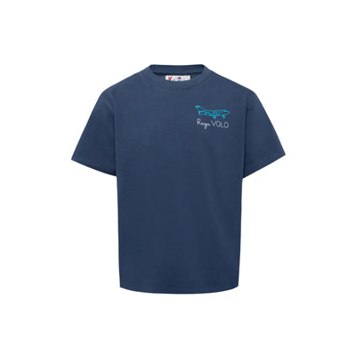 T-shirt Junior Cameron Blu con ricamo