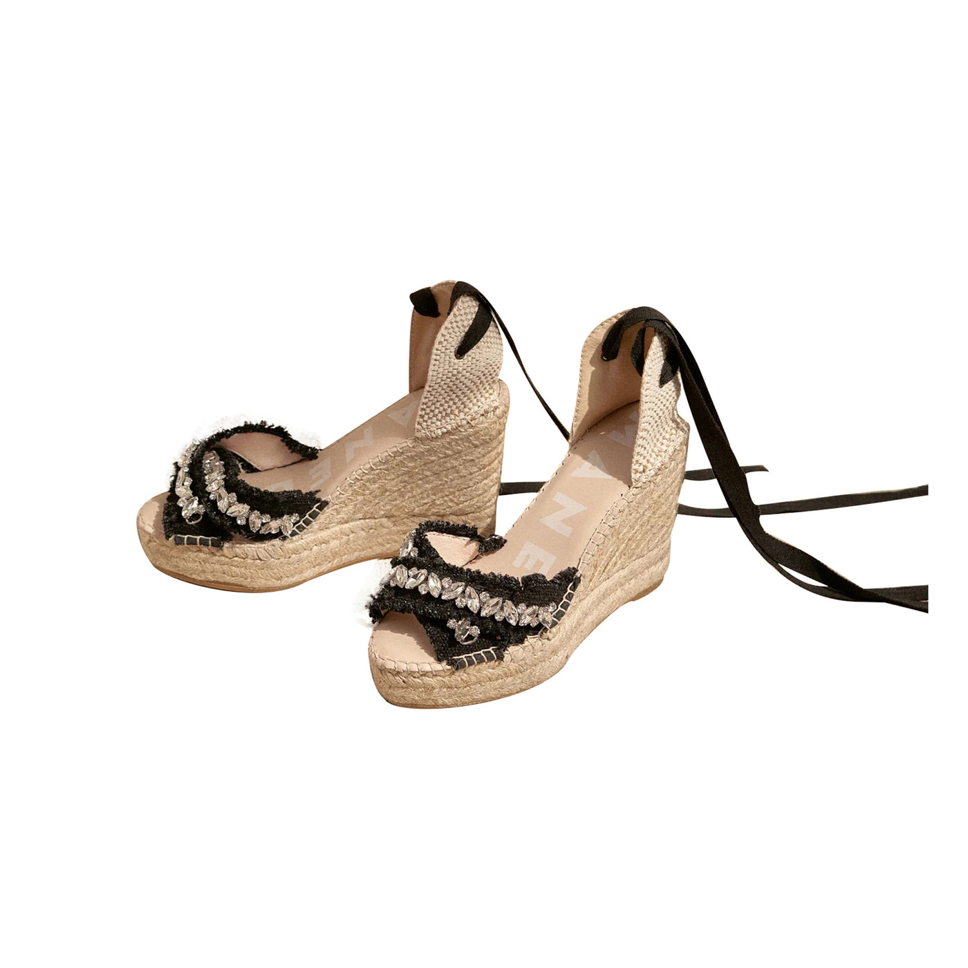 Women's espadrilles with rhinestones