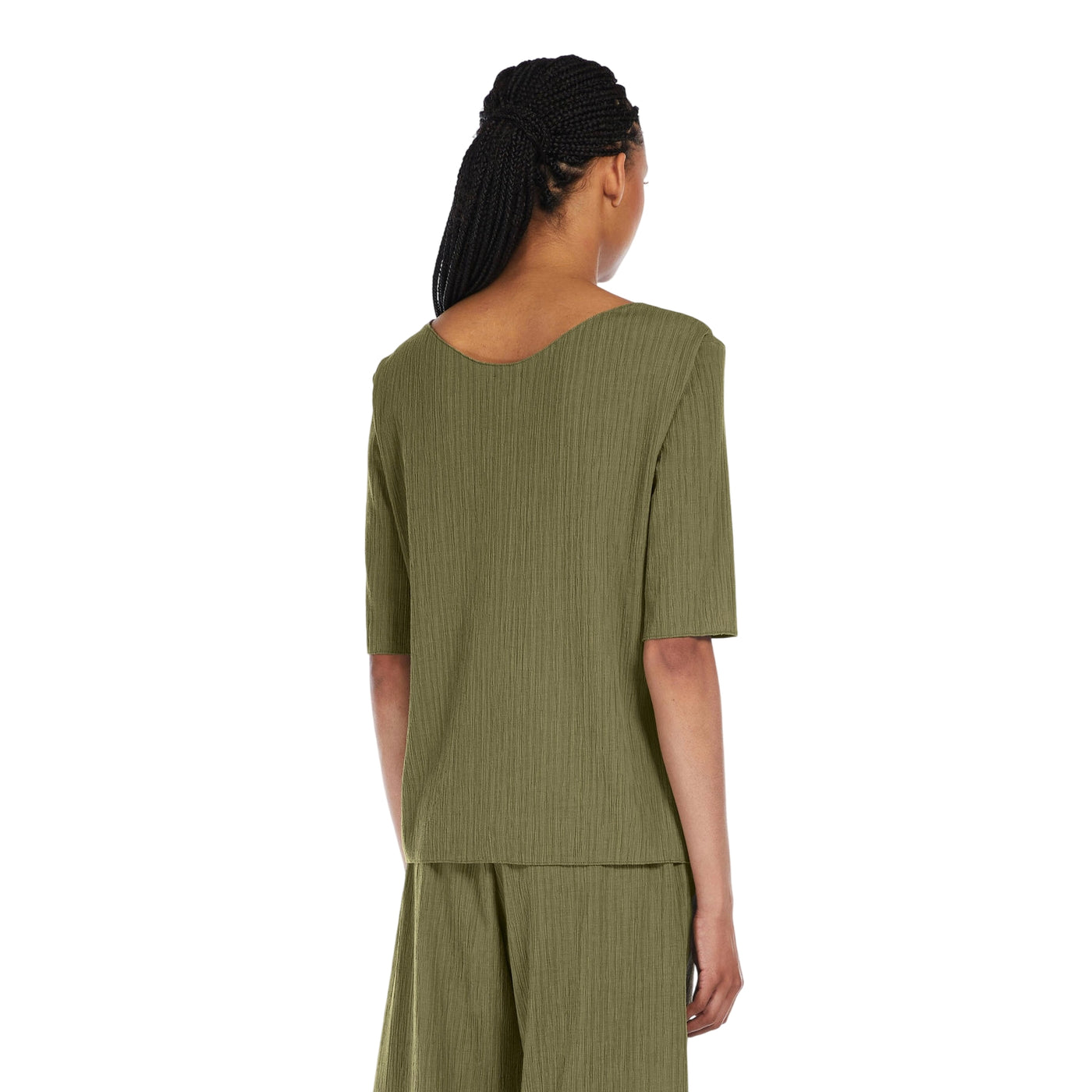 Top da Donna plissé Verde modella retro