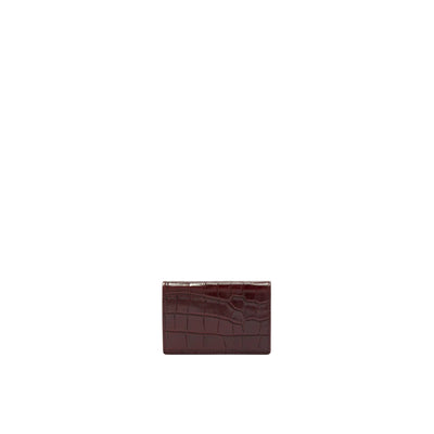 Portacarte Donna in pelle stampa cocco Bordeaux retro