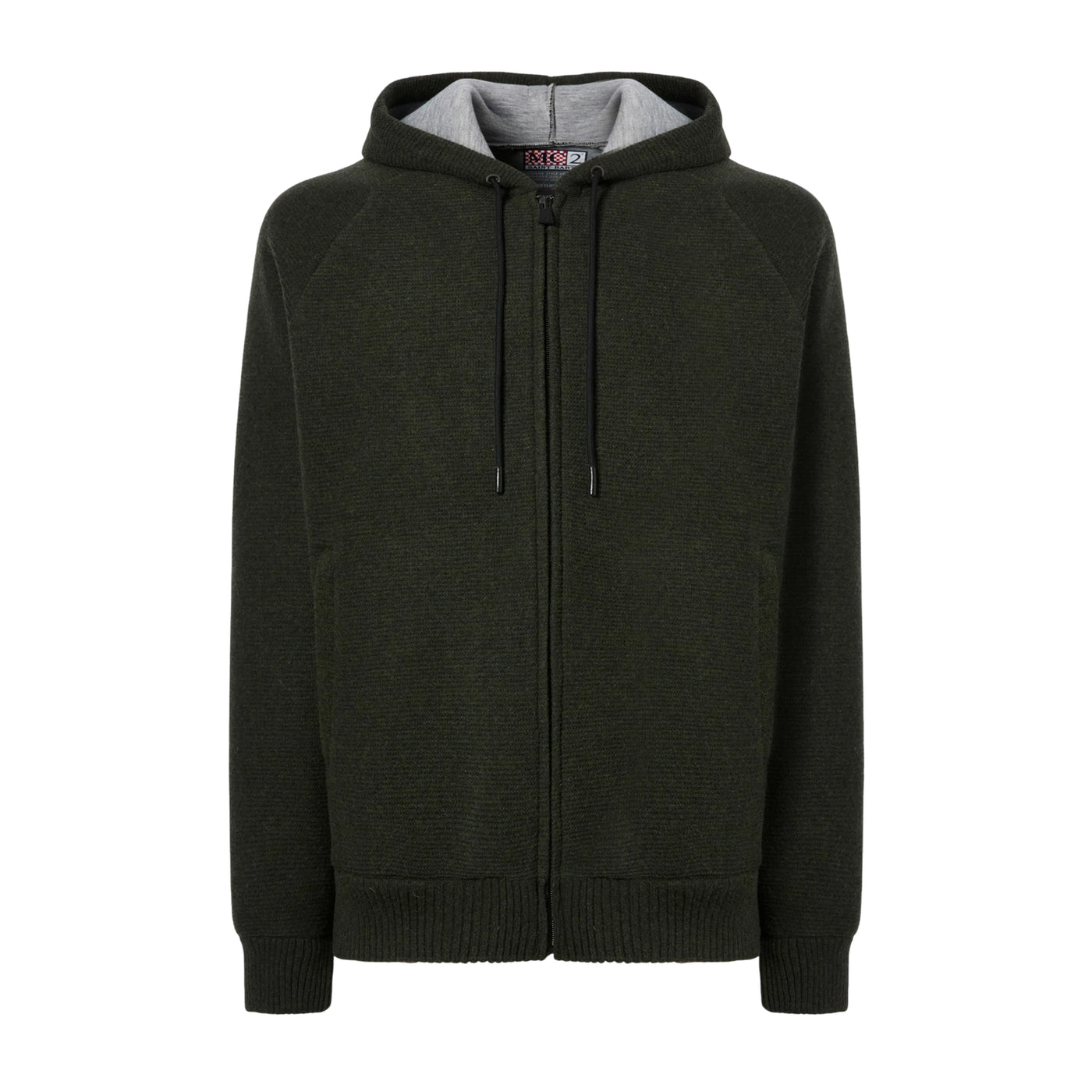Felpa Uomo con zip e cappuccio Verde militare