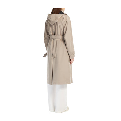 Trench Donna lungo con cintura e cappuccio