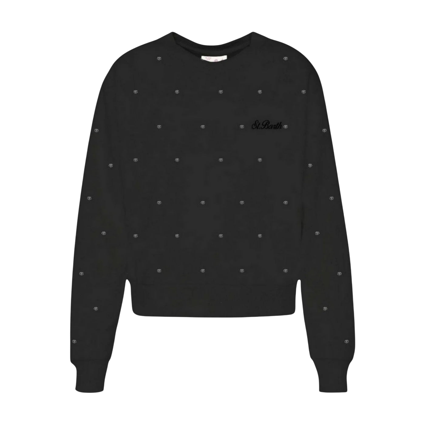 Felpa Donna Casey, con strass all over e scollatura girocollo