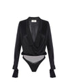 Camicia Donna a body in raso nero