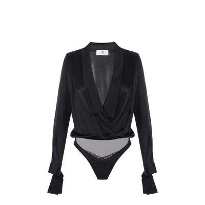 Camicia Donna a body in raso nero