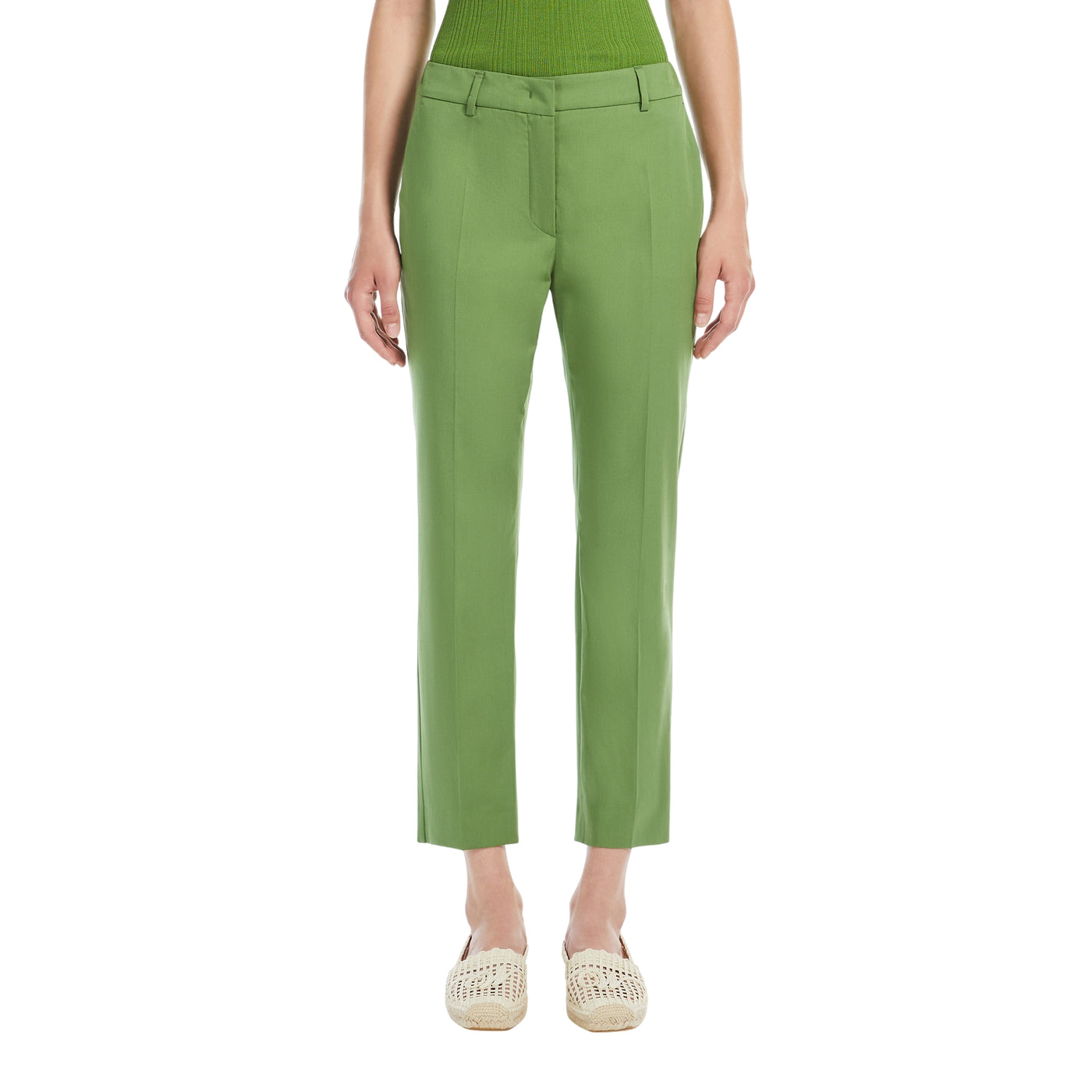 Pantaloni Donna Cecco a sigaretta Verde modella frontale
