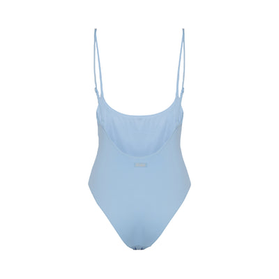 Costume intero Cecille da Donna con strass Celeste retro