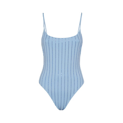 Costume intero Cecille da Donna con strass Celeste