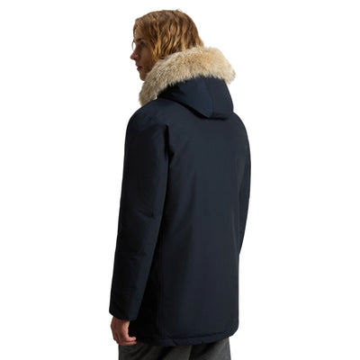 Parka Uomo Arctic Blu con pelliccia rimovibile modello retro