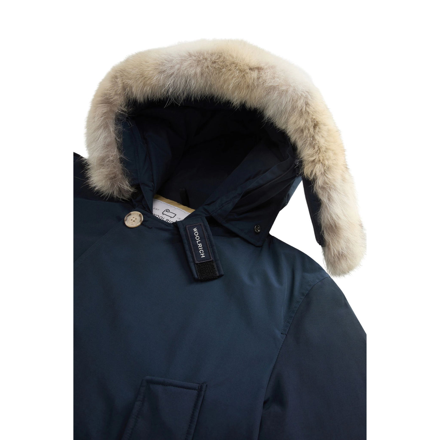 Parka Uomo Arctic Blu con pelliccia rimovibile dettaglio pelliccia