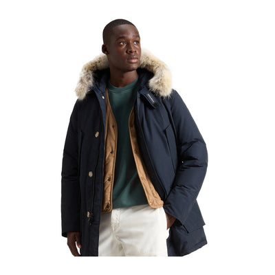 Parka Uomo Artic Blu con cappuccio ed imbottitura in piuma