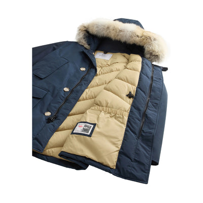 Parka Uomo Artic Blu con cappuccio ed imbottitura in piuma