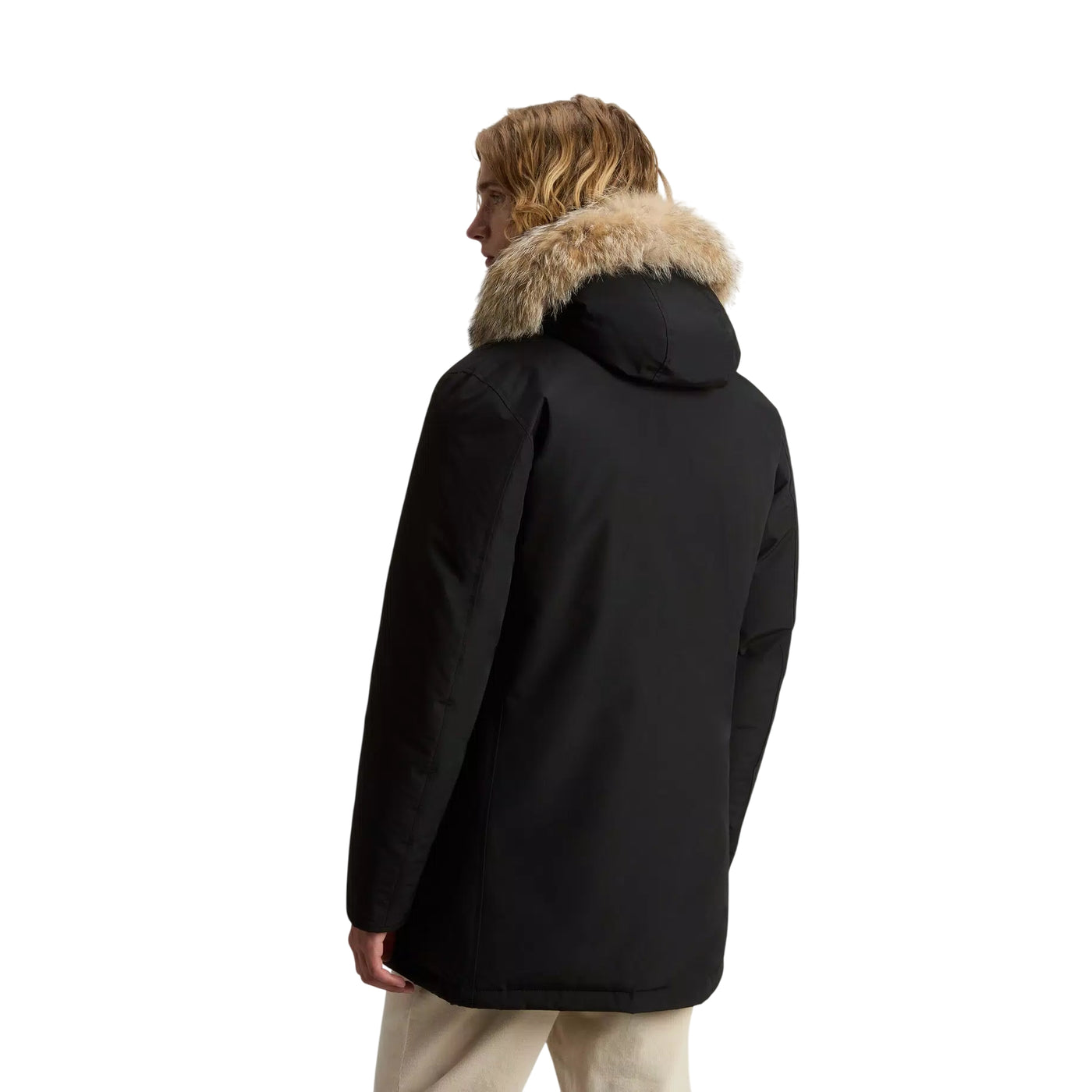 Parka Uomo Arctic Nero con pelliccia rimovibile modello retro
