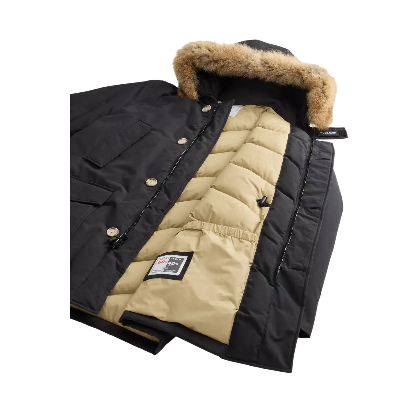 Parka Uomo Arctic Nero con pelliccia rimovibile interno