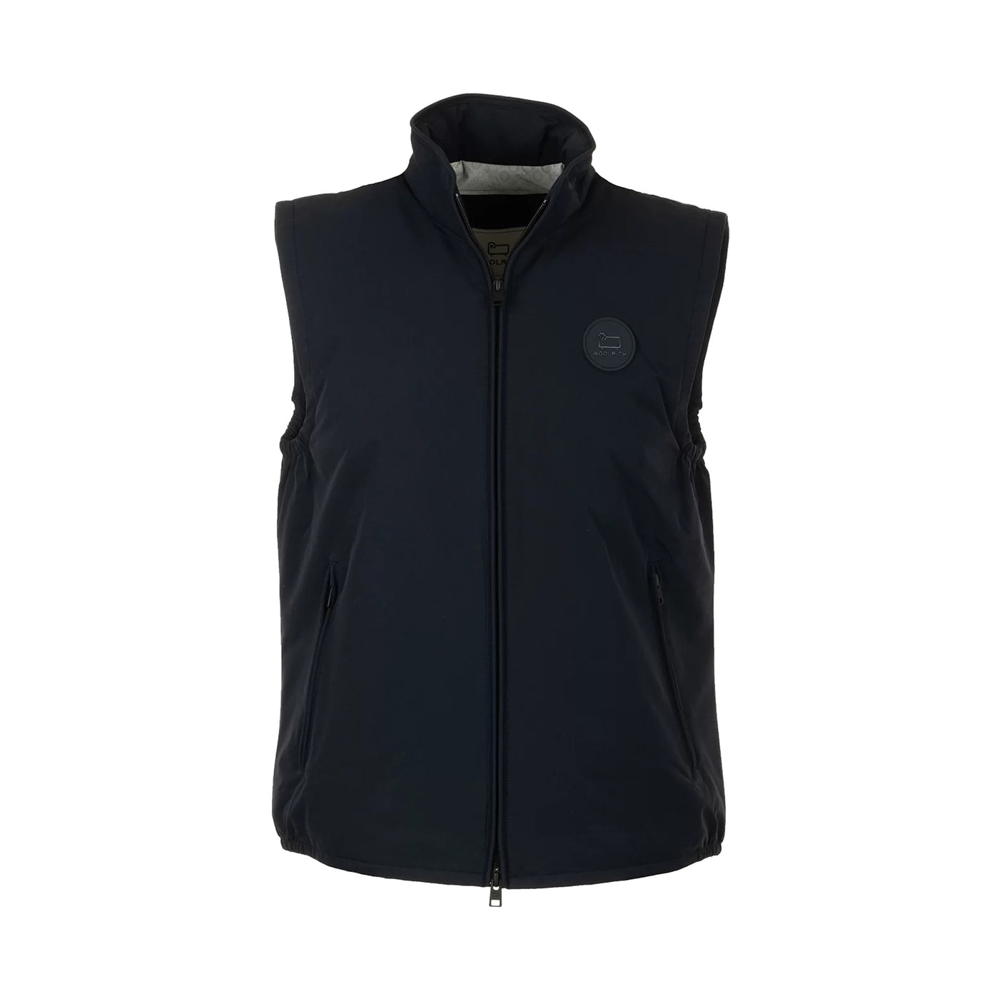 Gilet Uomo Blu idrorepellente, con collo alto e tasche laterali a filo