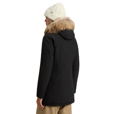 Parka Donna Arctic in Urban Touch Nero con pelliccia modella retro
