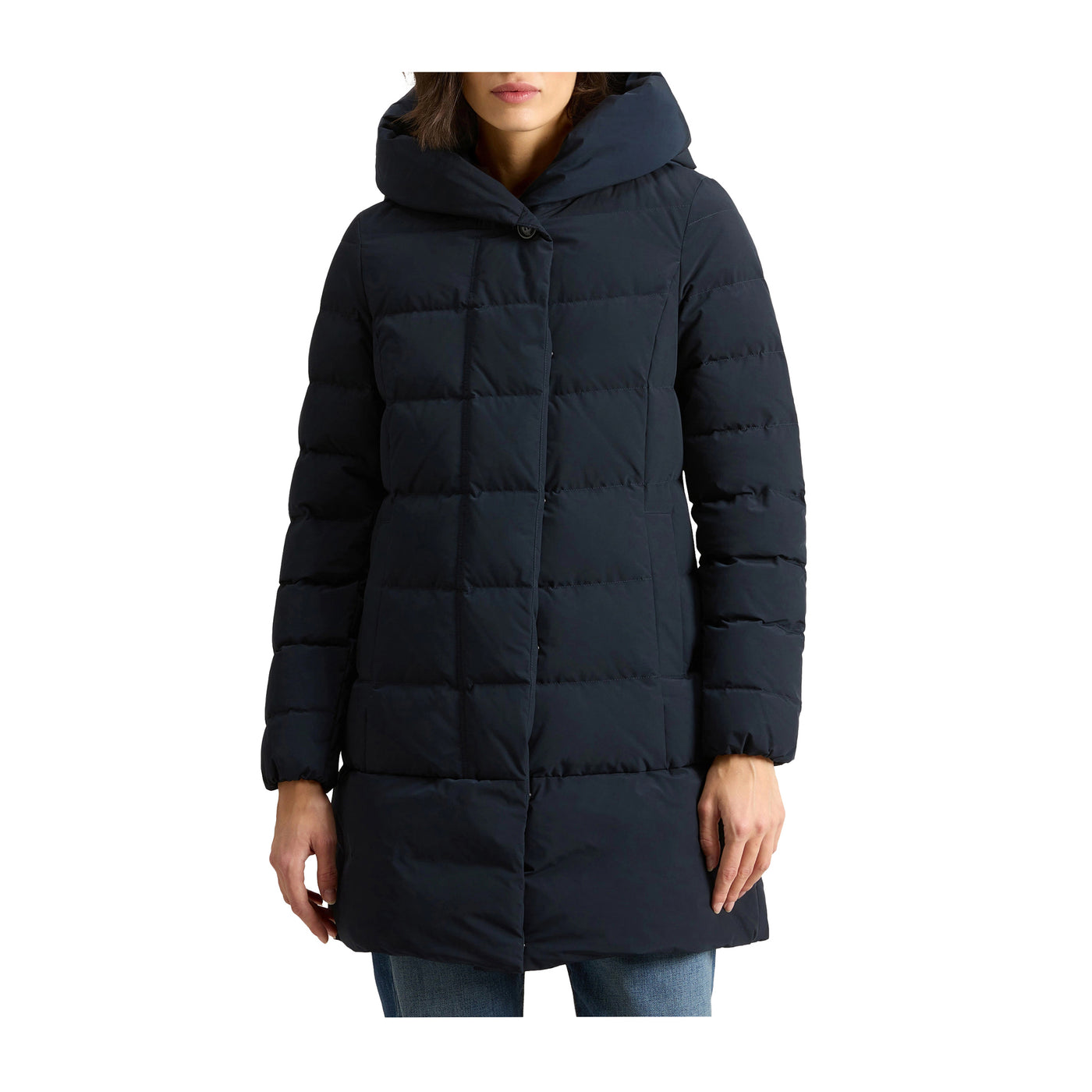 Parka Donna in Urban Touch Puffy Prescott Blu modella frontale